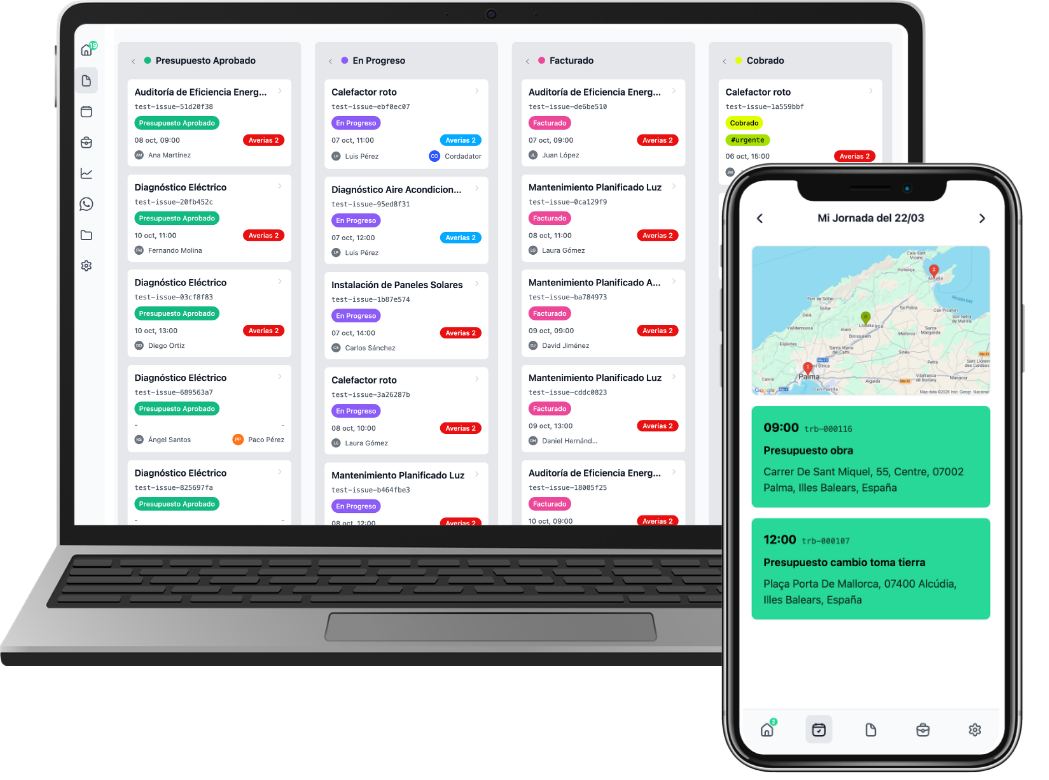 App enrutar on desktop and mobile
